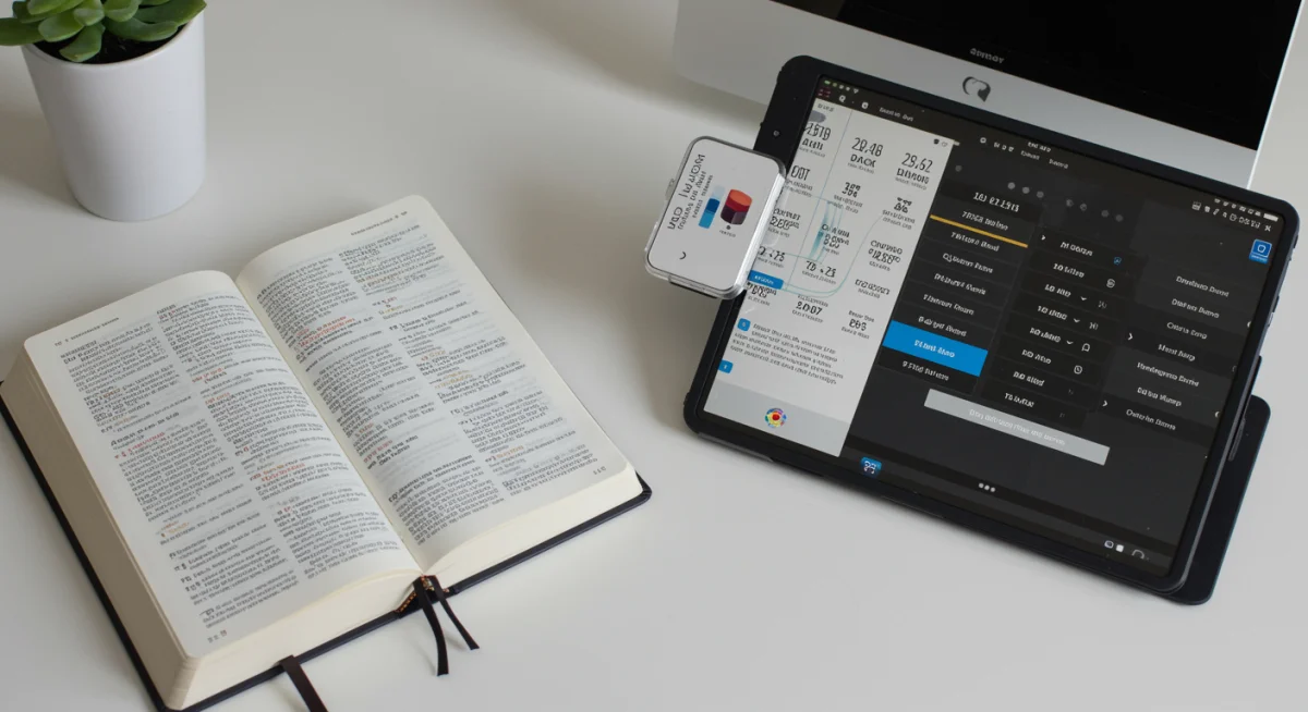 Digital Bible app and physical concordance for comprehensive study